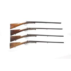 Lot of 4 Husqvarna's Mdl 20 12/16 ga SNs:135638,164518,128141,163767, Nice lot of  double barrel, ex