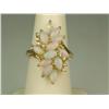 Image 1 : Hi-Quality 14K YG Ladies Waterfall Design Ring Set with 12 fine play of color Australian opals and s