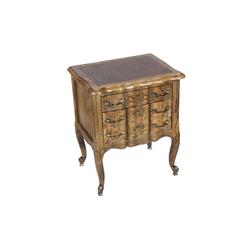 Pair of Oak Night Stands Two drawers with pressed pattern fronts, measures 21"Lx15 1/2"Dx25"H.Two dr