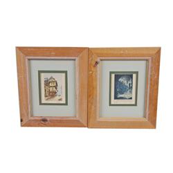 Pair of Etchings By Artist Andre Guerin Le Gay "1872-1945", signed lower right hand corner, etchings