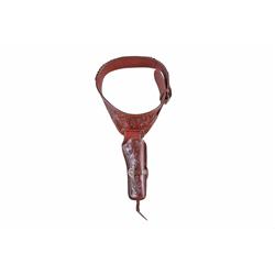 Floral Carved Buscadero SAA Gun Belt A rich deep burgundy colored rig with the floral carved pattern