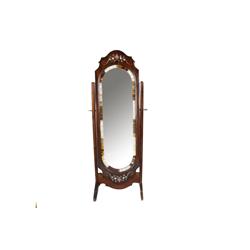 Contemporary Pier Mirror Hand painted with stained glass borders on mirror, measures 28"Wx22"Dx71 1/