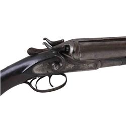 H&H Wilson SxS Shotgun 12ga SN:7636 Double barrel side by side shotgun with exposed hammers made in 