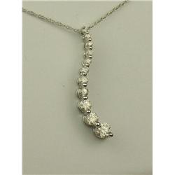 Nice 10K WG Ladies "Journey" Design Pendant Set with 12 round diamonds weighing approx. 0.50 carats 