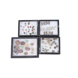 Bonanza Lot of Items Consisting of several polished stones ready for mounting in a riker mounts, a c