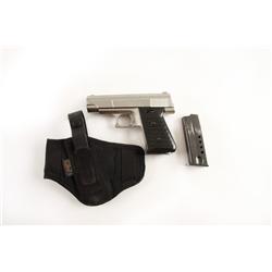 Jennings "Bryco 59" .380acp SN:215438 Stainless high cap .380 auto pistol. Brushed finish with black