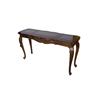 Image 1 : Burl Walnut Sofa Table Glass insets, cabriolet, contemporary, measures 52"Lx15"Wx27"H.Glass insets, 