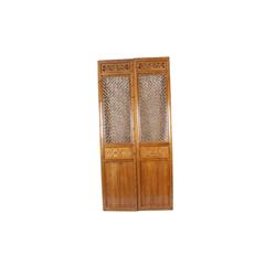 Collection of 6 Chinese Room Panels All have angled lattice finished in beautiful natural wood, top 