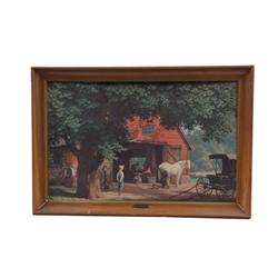 Fine Art Print Entitled "Horse and Buggy Days" by Paul Detelsen. Measures 35"x22".Entitled "Horse an