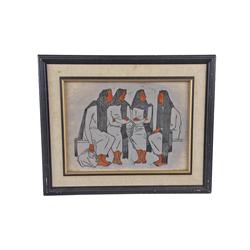 Fine Art Wood Block Print #18/20 By noted artist Ganz Tropper, mid-20th century artist, entitled "Ta