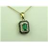 Image 1 : Irresistible 14K Yellow Gold Ladies Necklace Set with a center fine created emerald weighing over 0.