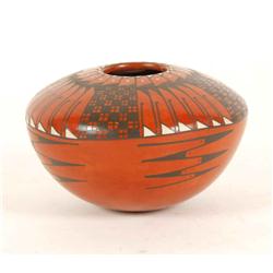 Collection of Two Mexican Pots Both are sienna brown & black, one is signed Julio Ledezna on bottom 