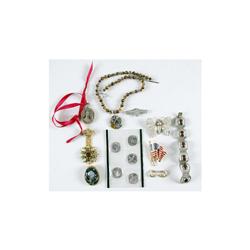 Bonanza Lot of Costume Jewelry Including a faux opal pin, a Victorian Era butterfly pin, an Art Deco