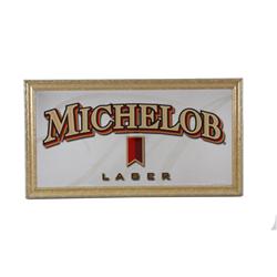 Collection of 7 Mirrored Beer Advertisers Including a large Fosters, two Budweiser, one Heiniken, a 