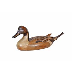 Wood Carved Duck Decoy by Tom Taver Has been sight repaired.Has been sight repaired.