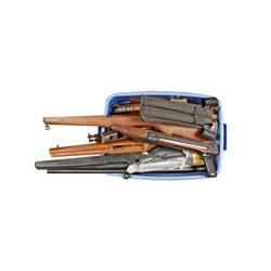 Lot of Gun Stocks and More Consists of both wood and composite stocks for a wide variety of long gun