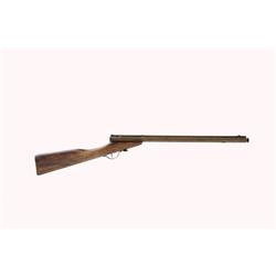 Antique Benjamin Air Rifle Early brass barrel and pump tube, takedown slab stock with worn finish bu