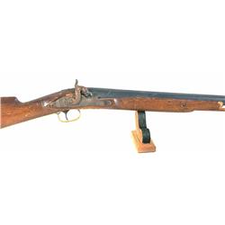 Unknown Percussion Approx 12 ga SN:NVSN Percussion fowler, 39" barrel, blued finish, wood short stoc