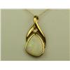 Image 1 : Nice 14K YG Ladies Custom Made Pendant Bezel set with a fine play of color Australian opal and bezel