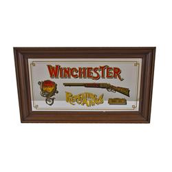 Winchester Mirror With Model 1873 advertiser. Measures 24"x11".With Model 1873 advertiser. Measures 