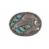 Image 1 : Sterling Silver and Turquoise Belt Buckle