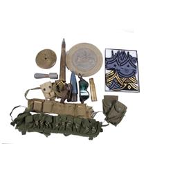 Bandoleers, Pouches, and Dummy Ammo+ Lot consists of: 5 canvas ammo pouches, both foreign and domest