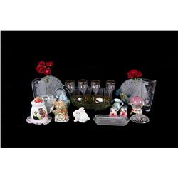 Large Lot of Glass Including candy dishes, goblets, a butter dish, cookie jars, and many more.Includ