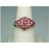 Image 1 : Splendid 10K YG Ladies Cluster Ring Fine set with over 16 MQ cut fine pink tourmalines weighing appr