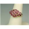 Image 2 : Splendid 10K YG Ladies Cluster Ring Fine set with over 16 MQ cut fine pink tourmalines weighing appr