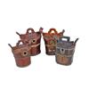 Image 1 : Collection of 4 Asian Wooden Baskets Used by children for shopping, carrying lunch or protecting any