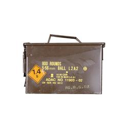 Ammo Can of .223 Ammo Consists of approx 900 rnds of .223 FMJ ammo 10 rds to the clip in 150 rnd ban