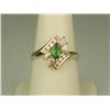 Image 1 : Exquisite 14K YG Ladies Designer Ring Set with a very fine green Colombian emerald weighing approx. 