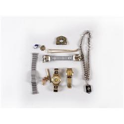 Lot of 4 Antique Watchbands Consisting of two Mason's watchbands, and two antique watch bobs.Consist