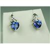Image 1 : Gorgeous 10K WG Ladies Custom Made Earrings Set with 2 checkerboard cut Iolite weighing approx. 3.00
