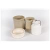 Image 1 : Collection of 4  Crockery Pieces One is stamped USA, one is a lidded jar.One is stamped USA, one is 