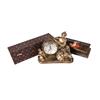 Image 1 : Collection of 3 Items Including a reproduction Victorian mantle clock by Prosa,a floral design box, 
