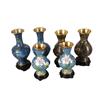 Image 1 : Lot of 6 Asian Cloisonne Vases Made in the Peoples Republic of China, on wooden stands.Made in the P