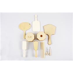 Celluloid Men's Vanity Set Includes 3 mirrors, 2 brushes, large comb, scissors, 2 small dish, and a 