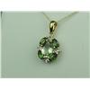 Image 1 : Charming 10K Yellow Gold Ladies Pendant Set with a fine combination of green Amethyst, diamond and g