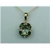 Image 2 : Charming 10K Yellow Gold Ladies Pendant Set with a fine combination of green Amethyst, diamond and g