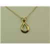 Image 1 : Wonderful 14K YG Ladies Custom Made Pendant Set with a center pear shape diamond weighing approx. 0.