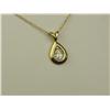 Image 2 : Wonderful 14K YG Ladies Custom Made Pendant Set with a center pear shape diamond weighing approx. 0.