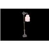 Image 1 : Victorian Reproduction Brass Floor Lamp With a mauve fringed shade handcrafted by Dusty Rose Co.With