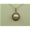Image 1 : Pleasant 14K White Gold Ladies Pendant Fine set with a center round pearl averaging 8.00mm in diamet