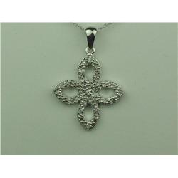 Wonderful 10K White Gold Ladies Necklace Pave set with 29 round diamonds weighing approx. 0.20 carat