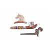 Image 1 : Collection of 3 Pipes Including a South American toucan effigy peace pipe modeled from clay, appears