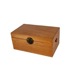 Asian Elm Trunk with Natural Wood Finish Measures 34"x21"x16". Shows age cracks and wood shrinkage, 