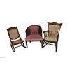 Image 1 : Collection of 3 Chairs One rocking chair  is oak in the shaker style, the other is a folding rocking