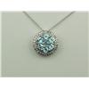 Image 1 : Dazzling 10K White Gold Ladies Necklace Fine set with a combination of round blue topaz and diamonds