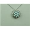 Image 2 : Dazzling 10K White Gold Ladies Necklace Fine set with a combination of round blue topaz and diamonds